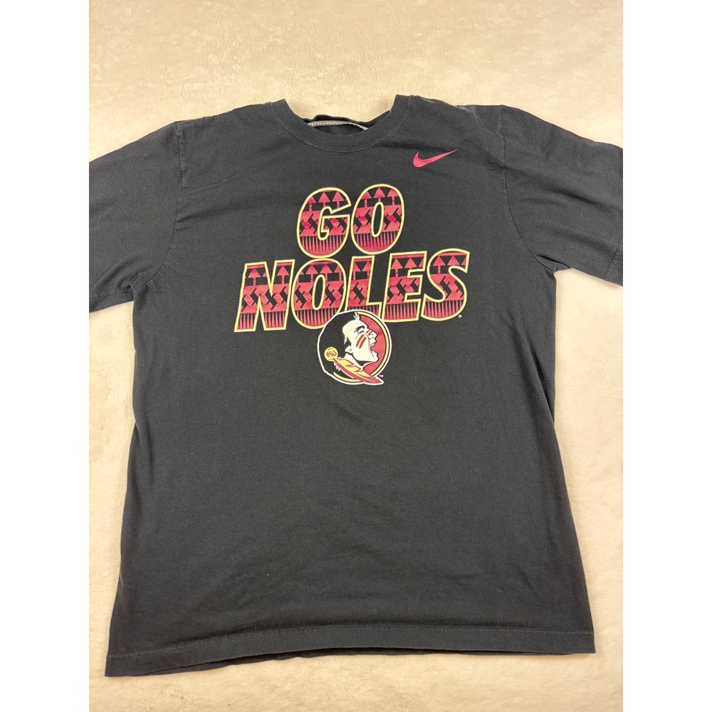 Nike Florida State Seminoles Go Noles T-Shirt Mens Large Black FSU NCAA Tee